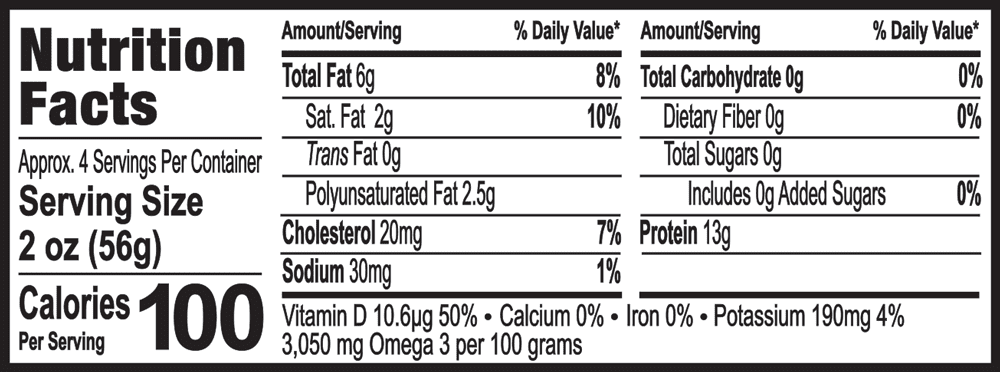 Albacore No Salt Nutrition Facts