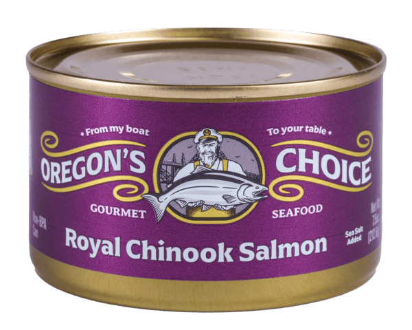 Premium Royal Chinook Salmon Lightly Salted 7.5 oz by Oregon's Choice - wild-caught, packed with Omega-3, and MSC-certified, 展示最好的可持续和营养的海鲜.