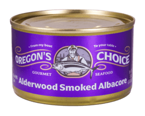 Oregon's Choice Gourmet Alderwood Smoked Albacore Tuna 7.5 oz can - Award-winning, traditionally smoked over Alderwood for a rich, distinctive flavor, packed in natural juices.