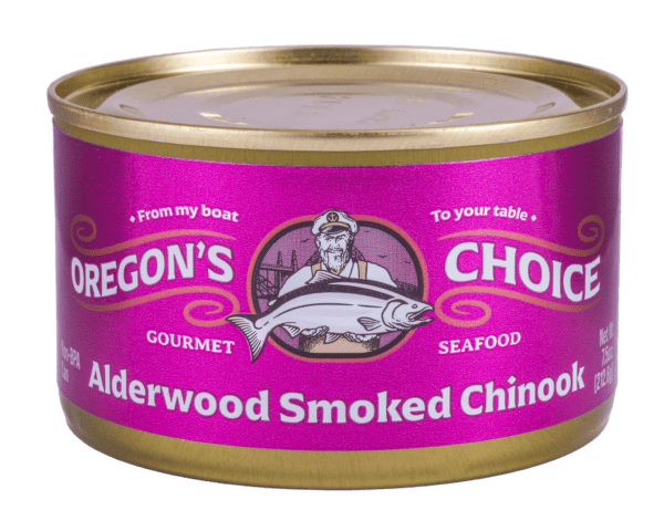 Exquisite Alderwood Smoked Chinook Salmon 7.5 oz by Oregon's Choice - Enjoy the unparalleled taste of sustainably caught, Alderwood smoked Chinook salmon, packed with Omega-3 and prepared with care.