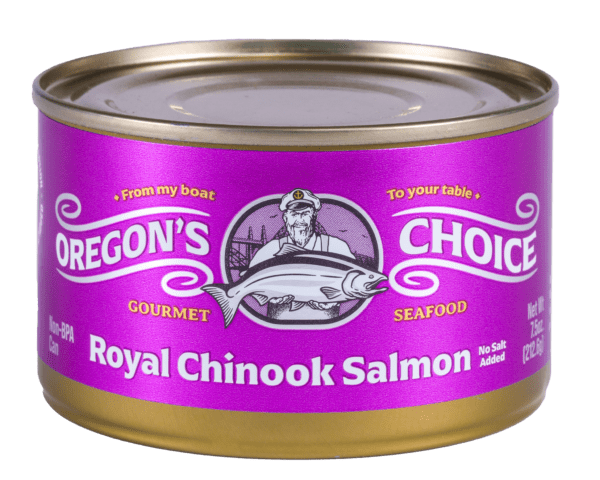 Premium 皇家奇努克鲑鱼不加盐.5 oz by Oregon's Choice - Experience the natural, wild-caught Chinook 大马哈鱼 in its most pure form, 富含欧米伽-3脂肪酸，并被可持续捕捞.