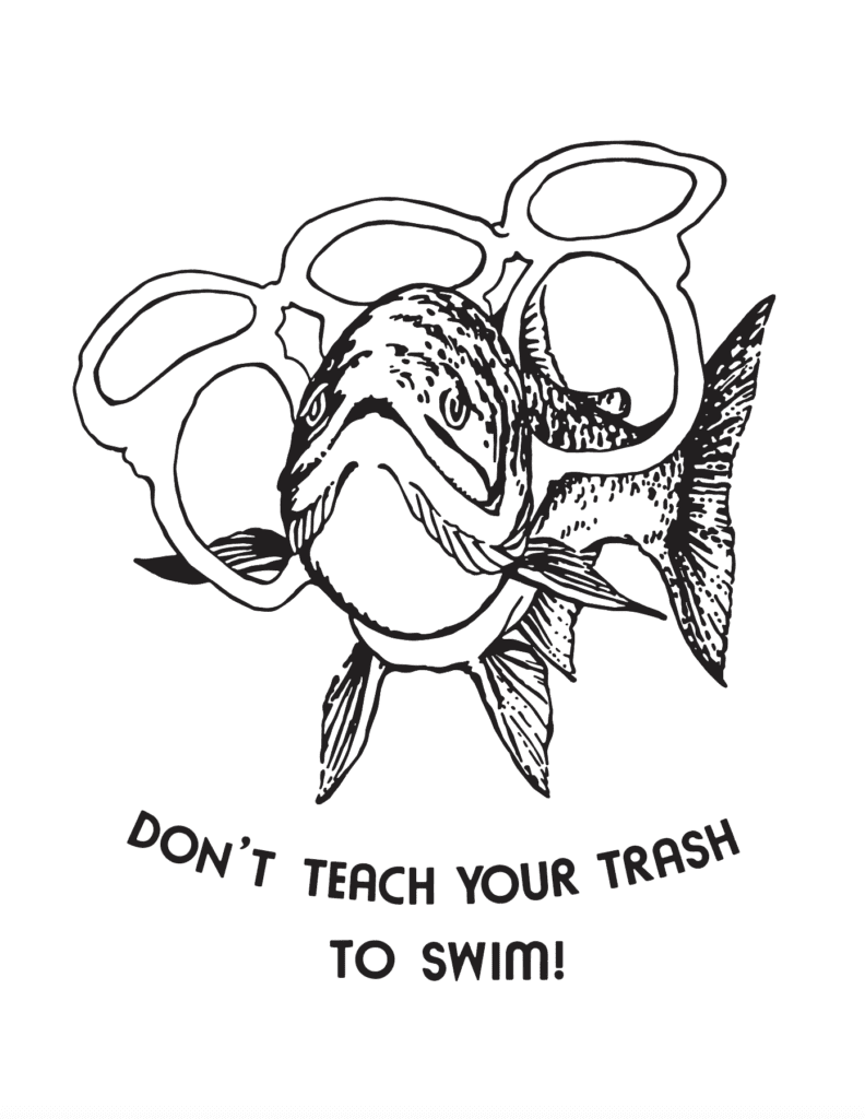 don't teach your trash to swim logo