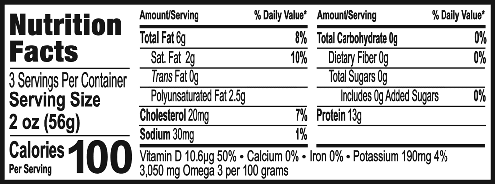 No Salt Albacore Nutrition Facts