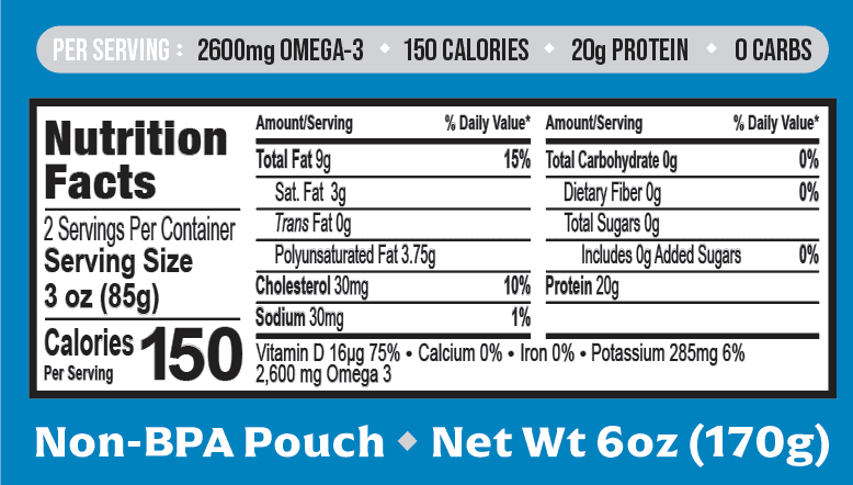 No Salt 6 oz pouch nutrition