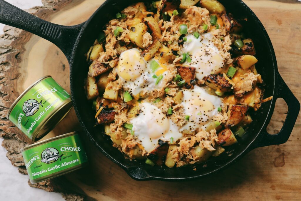 Jalapeno Garlic Albacore Skillet Breakfast Hash 